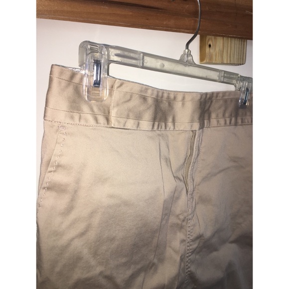 Khaki Knee Length Skirt with Pockets - Picture 2 of 4
